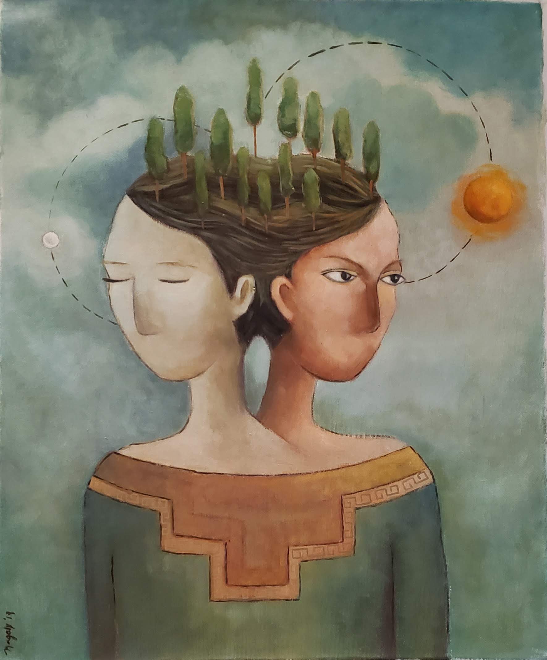 "Dualidad" Pintura al óleo original de Magaly Paredes Alcalá.